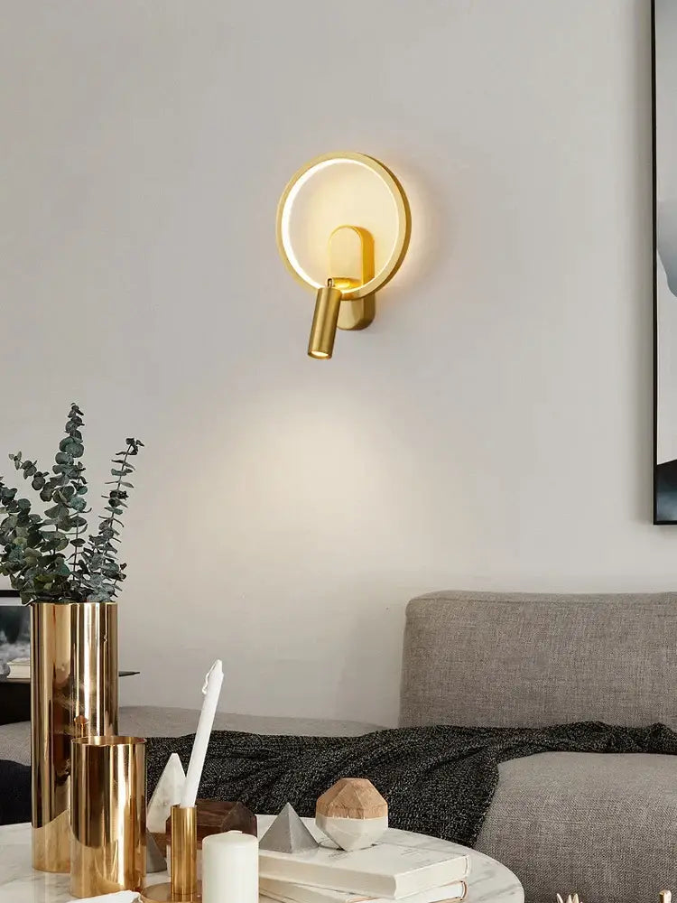Modern black & silver led wall lamp bedroom adjustable spotlight