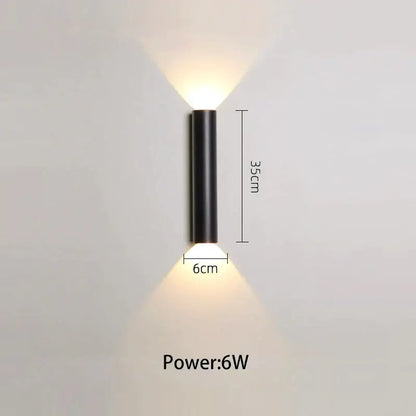 Modern black & silver led wall lamp bedroom up and down light source