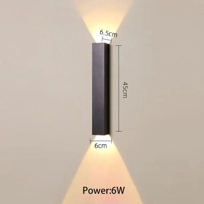Modern black & silver led wall lamp bedroom up and down light source