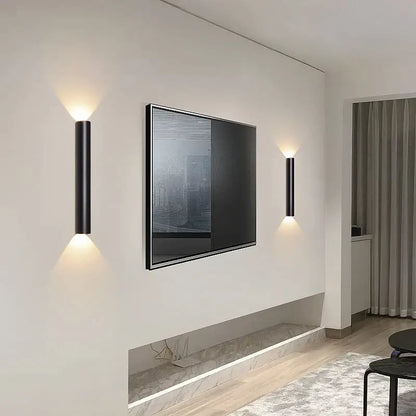 Modern black & silver led wall lamp bedroom up and down light source