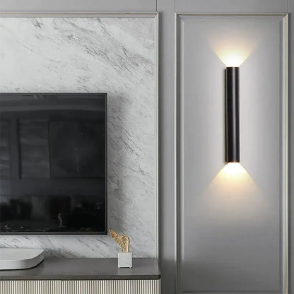 Modern black & silver led wall lamp bedroom up and down light source