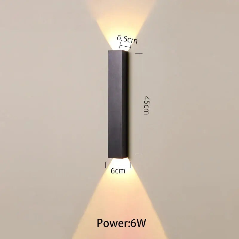 Modern black & silver led wall lamp for bedroom or tv background