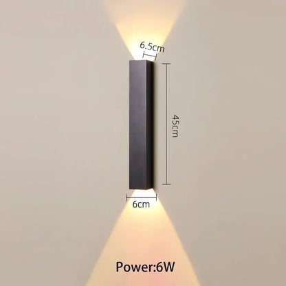 Modern black & silver led wall lamp for bedroom or tv background