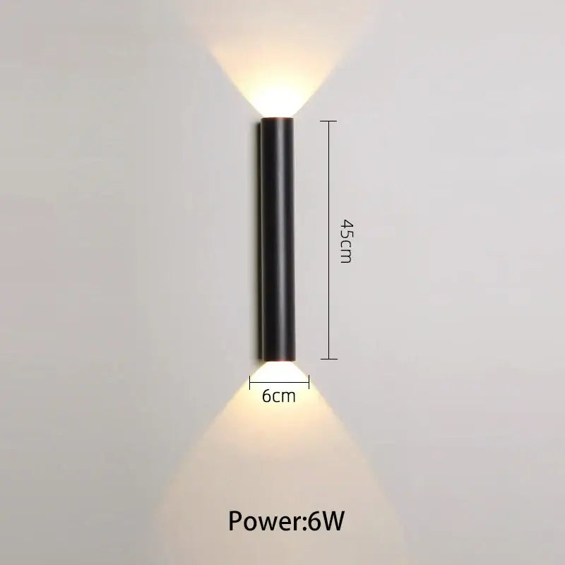 Modern black & silver led wall lamp for bedroom or tv background