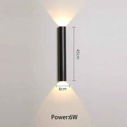 Modern black & silver led wall lamp for bedroom or tv background