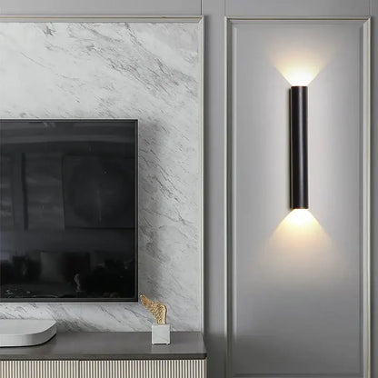 Modern black & silver led wall lamp for bedroom or tv background