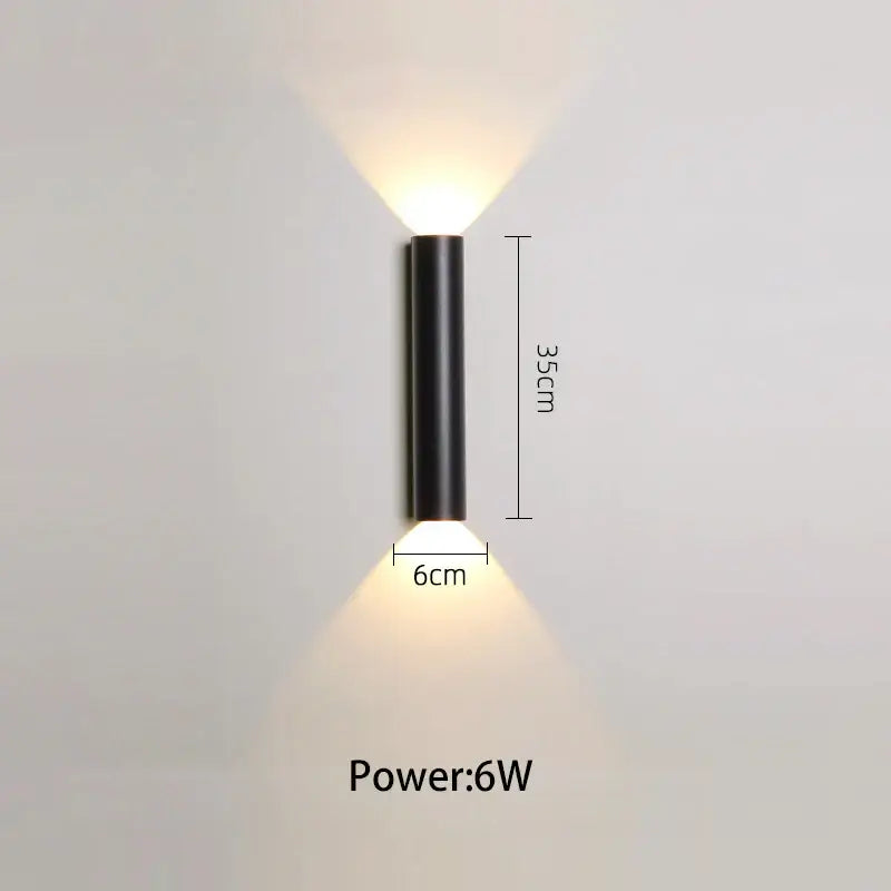 Modern black & silver led wall lamp for bedroom or tv background