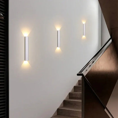 Modern black & silver led wall lamp for bedroom or tv background