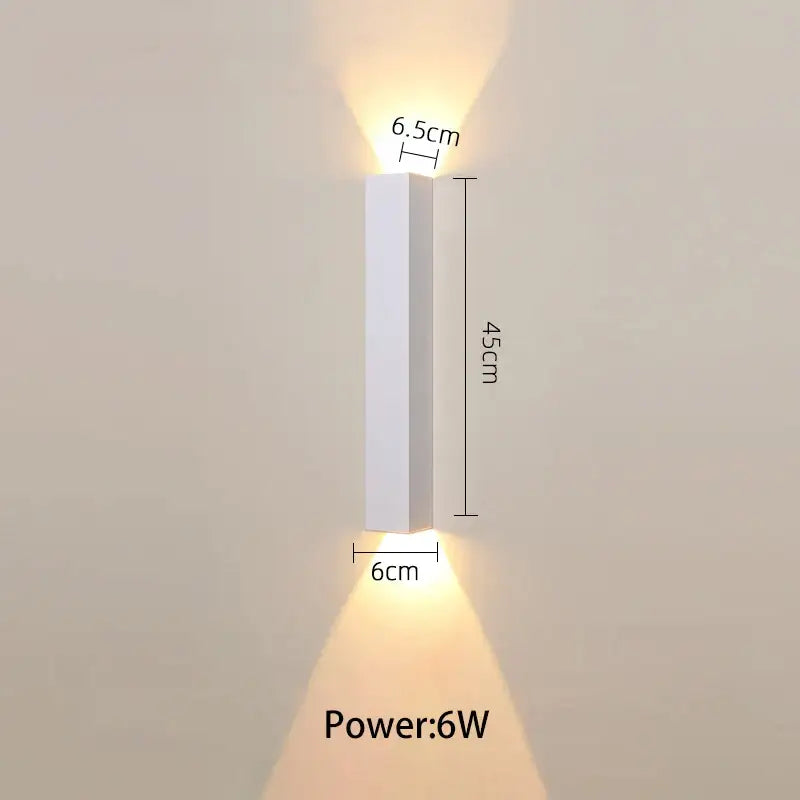 Modern black & silver led wall lamp for bedroom or tv background
