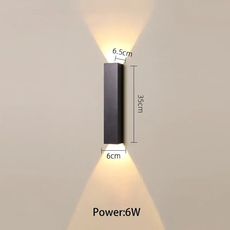 Modern black & silver led wall lamp for bedroom or tv background