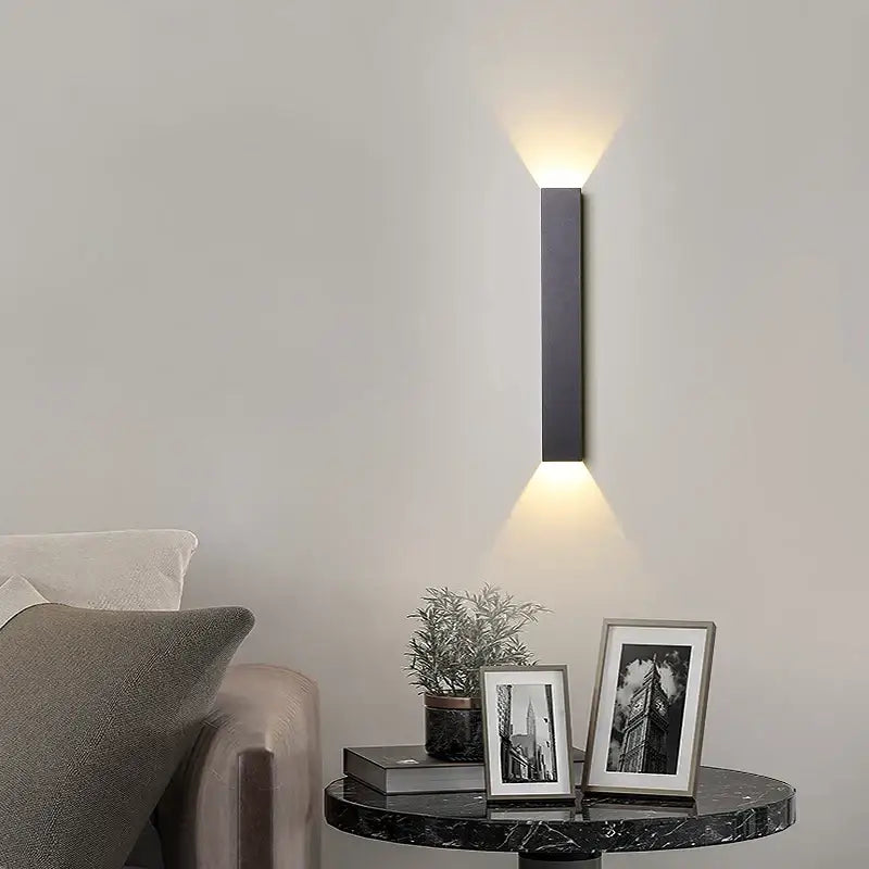 Modern black & silver led wall lamp for bedroom or tv background