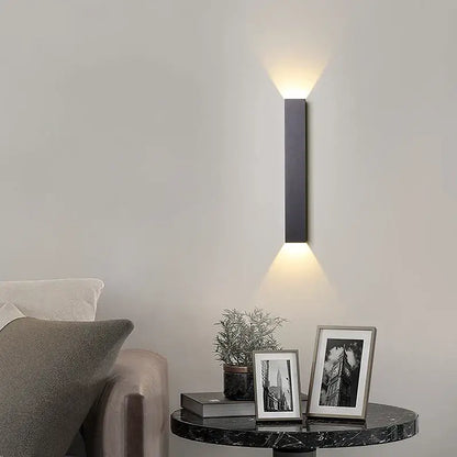Modern black & silver led wall lamp for bedroom or tv background