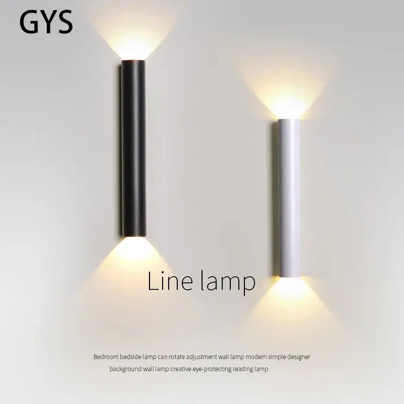 Modern black & silver led wall lamp for bedroom or tv background