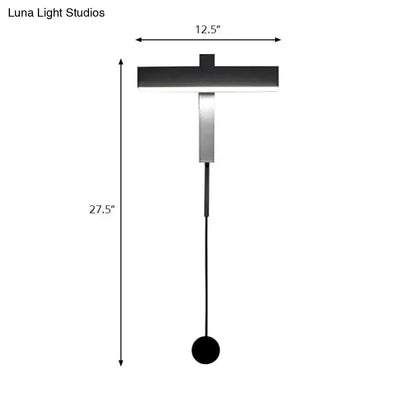 Modern black & silver led wall lamp with adjustable arm bedroom