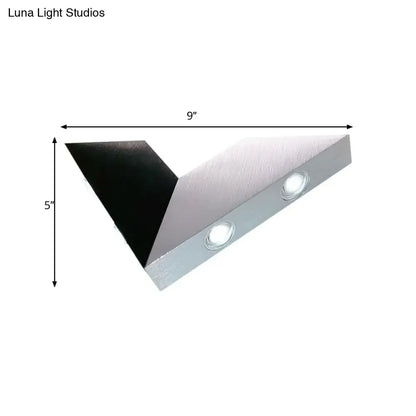 Modern black & silver metal sconce led wall light bedroom rgb decor