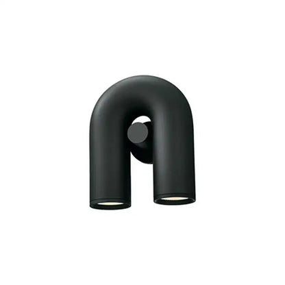 Modern black & silver minimalist tube wall lamp bedroom sconce