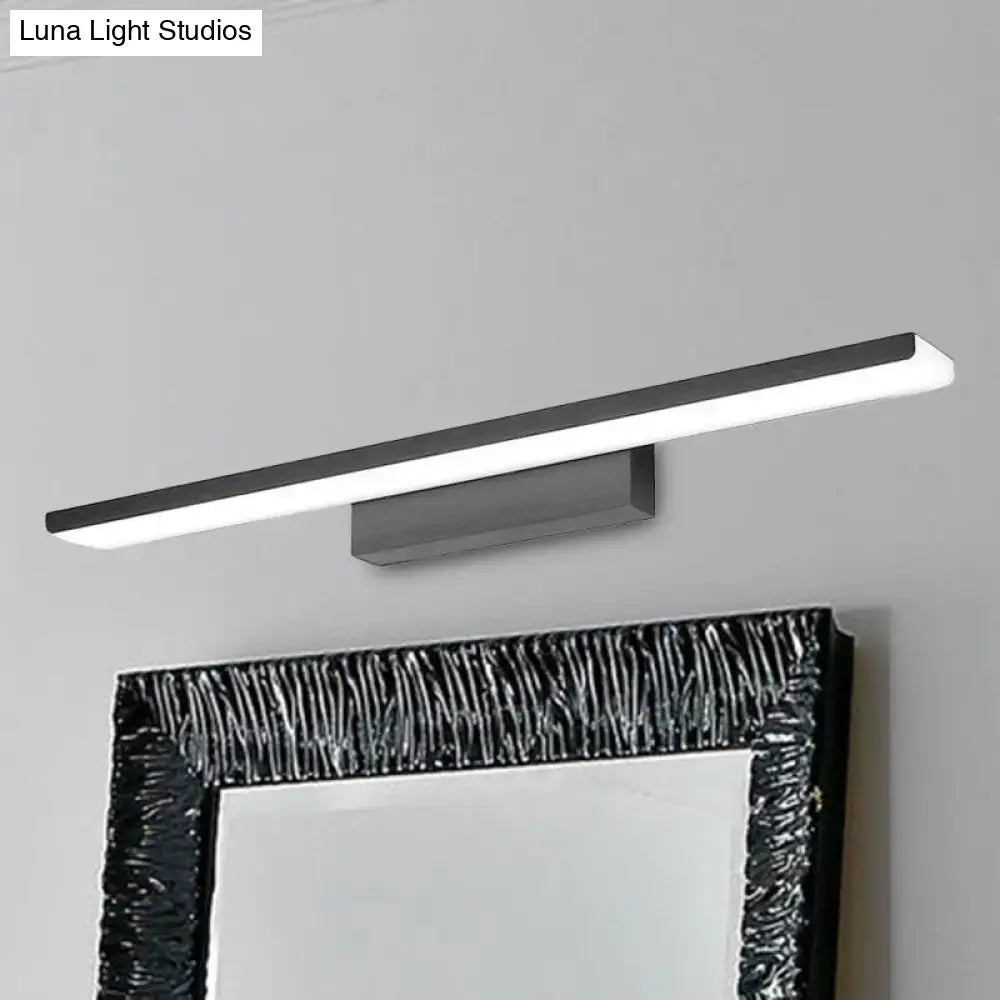 Modern black & silver rectangle bathroom wall vanity light aluminum