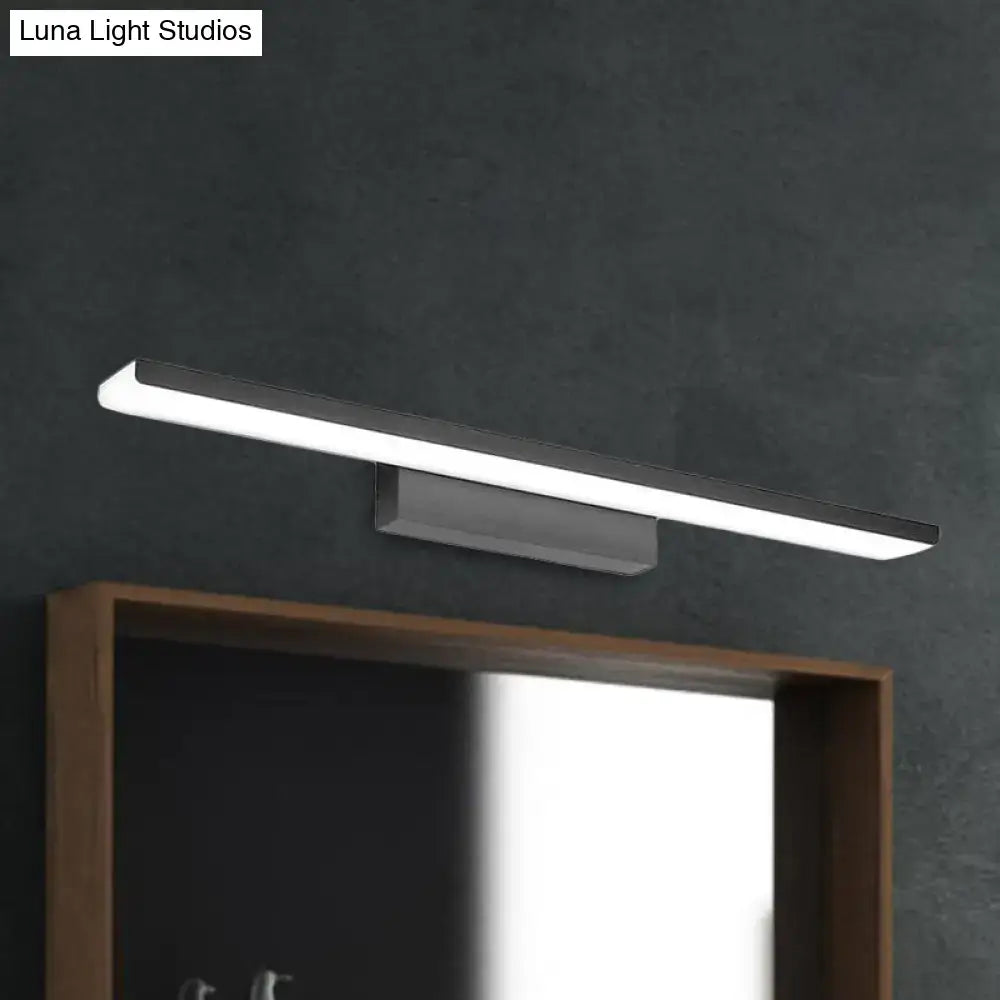 Modern black & silver rectangle bathroom wall vanity light aluminum