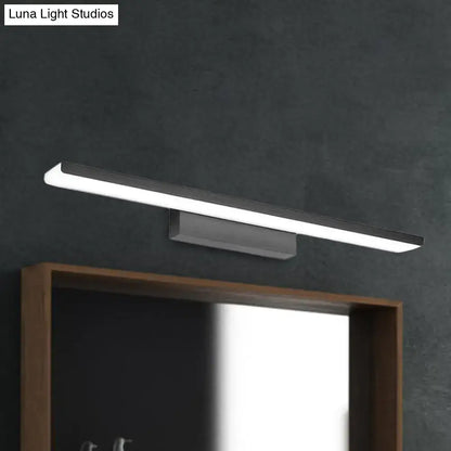 Modern black & silver rectangle bathroom wall vanity light aluminum