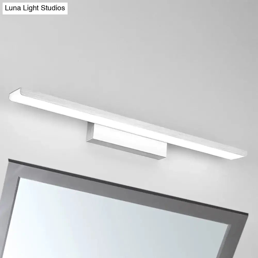 Modern black & silver rectangle bathroom wall vanity light aluminum