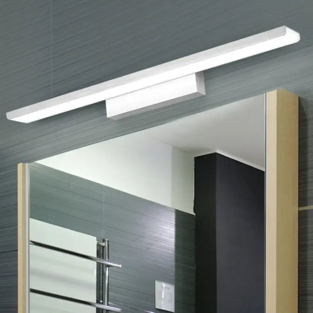 Modern black & silver rectangle bathroom wall vanity light aluminum