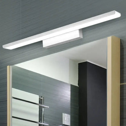 Modern black & silver rectangle bathroom wall vanity light aluminum