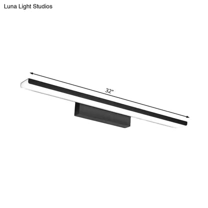 Modern black & silver rectangle bathroom wall vanity light aluminum