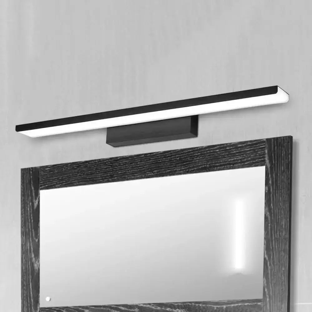 Modern black & silver rectangle bathroom wall vanity light aluminum