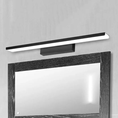Modern black & silver rectangle bathroom wall vanity light aluminum