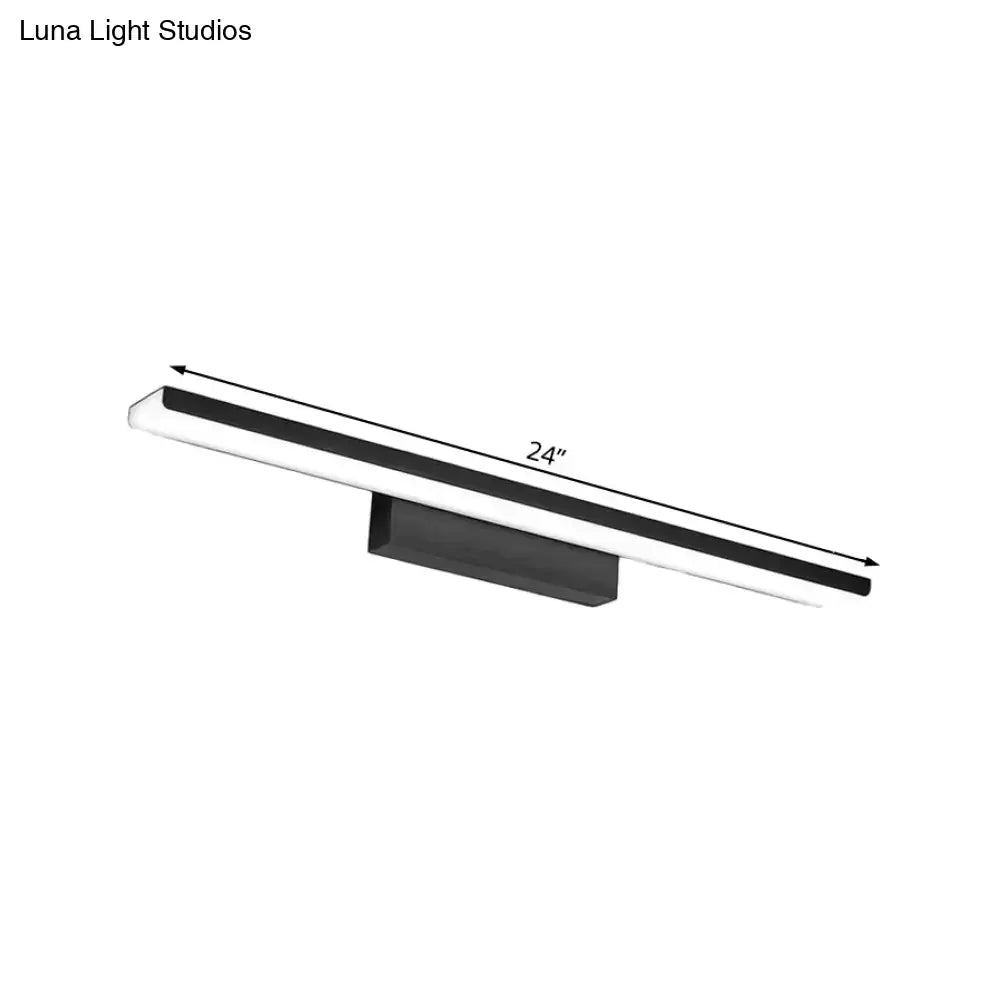 Modern black & silver rectangle bathroom wall vanity light aluminum