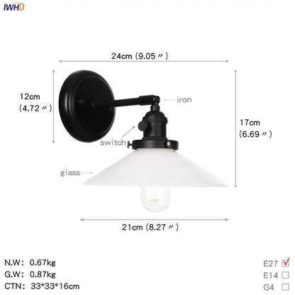 Modern black smoked glass ball wall sconce hallway light