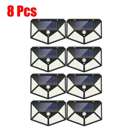 Modern black solar powered outdoor wall lamp garden motion sensor