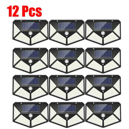 Modern black solar powered outdoor wall lamp garden motion sensor