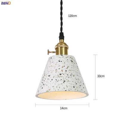 Modern black speckled cement pendant lamp kitchen brass accent