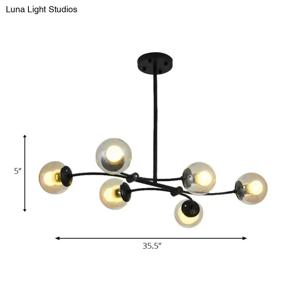 Modern black sphere shade buffet chandelier kitchen island light