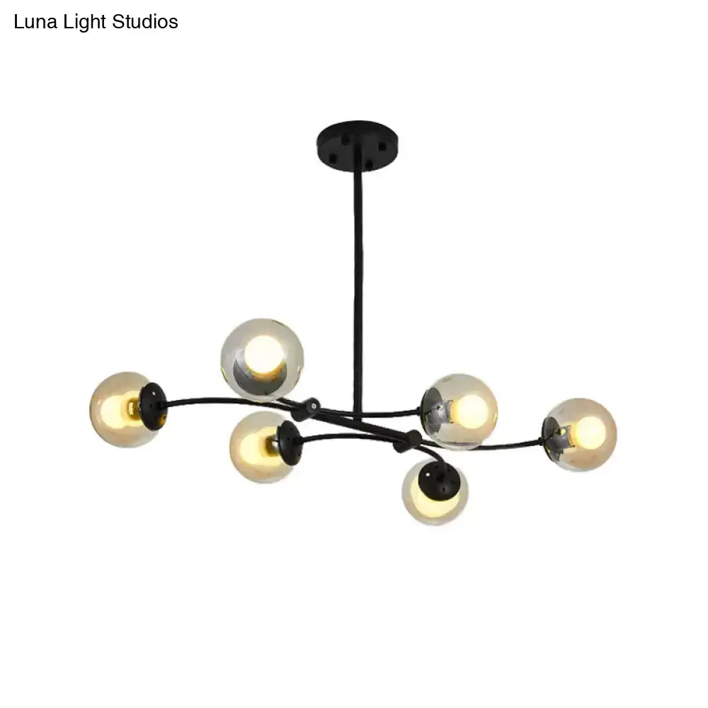 Modern black sphere shade buffet chandelier kitchen island light