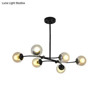 Modern black sphere shade buffet chandelier kitchen island light