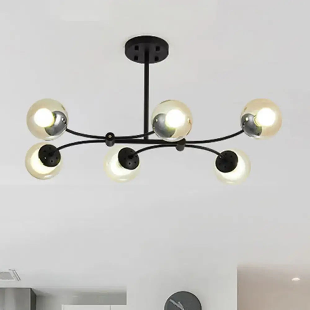 Modern black sphere shade buffet chandelier kitchen island light