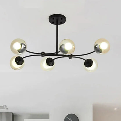 Modern black sphere shade buffet chandelier kitchen island light