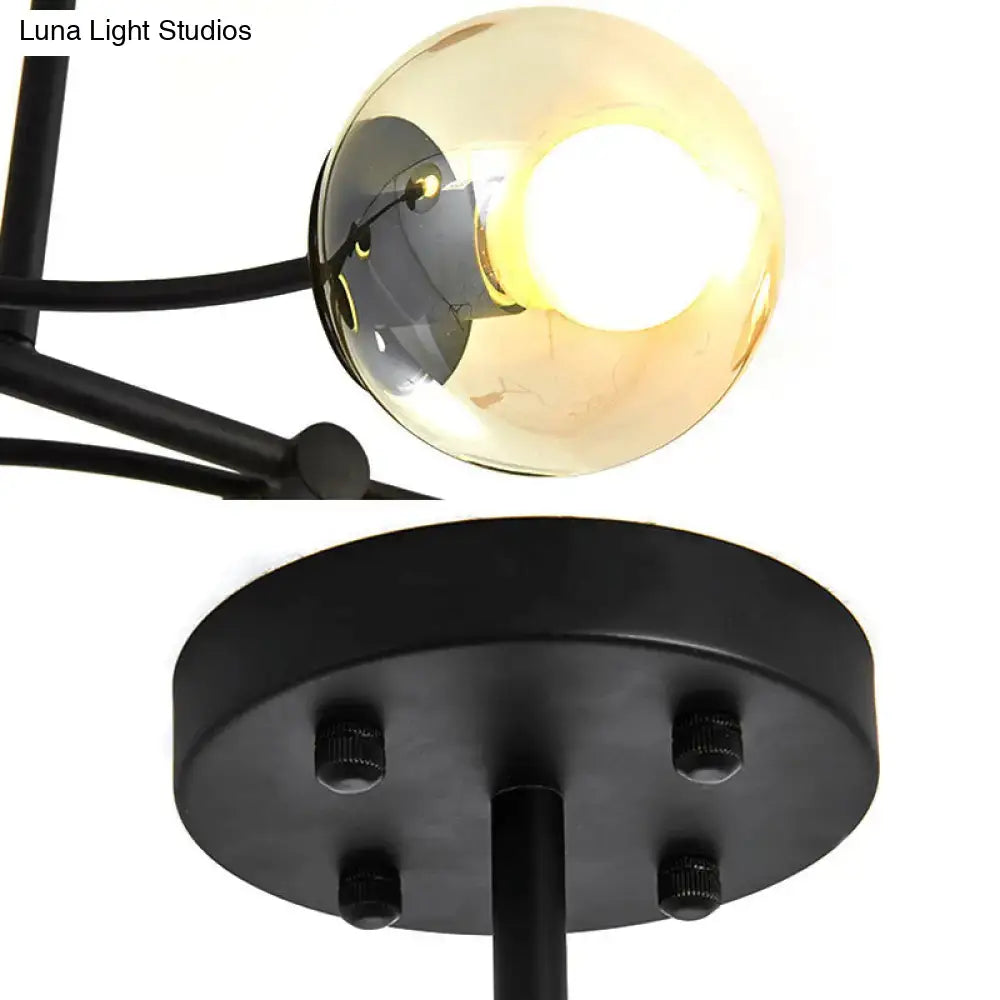 Modern black sphere shade buffet chandelier kitchen island light