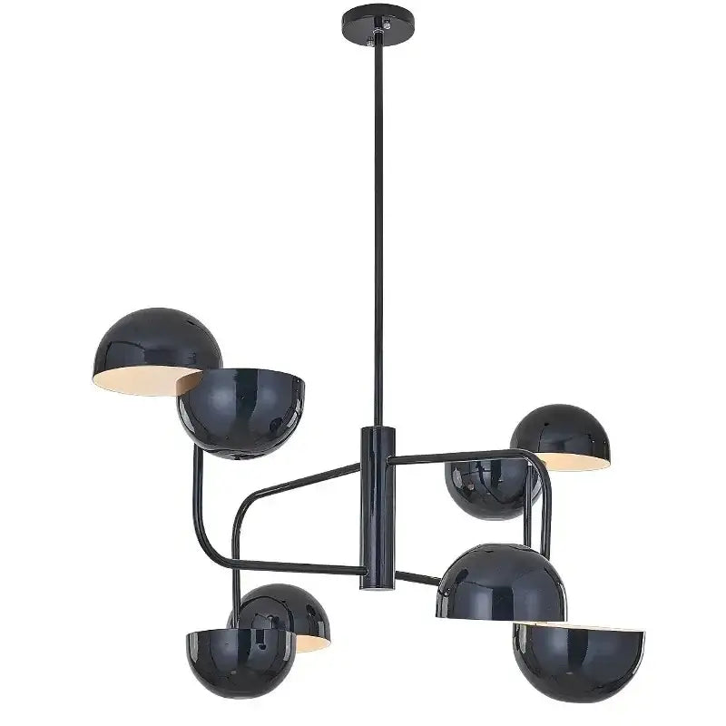 Modern black spherical abstract art chandelier for living room