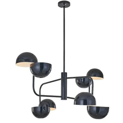Modern black spherical abstract art chandelier for living room