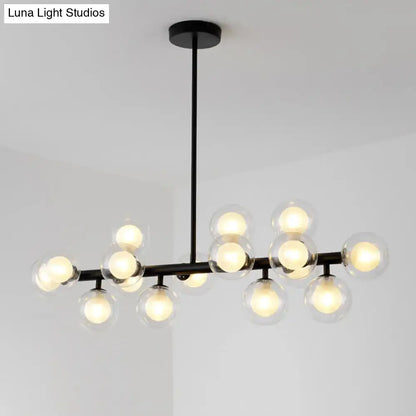 Modern black spherical glass ceiling light dining room chandelier