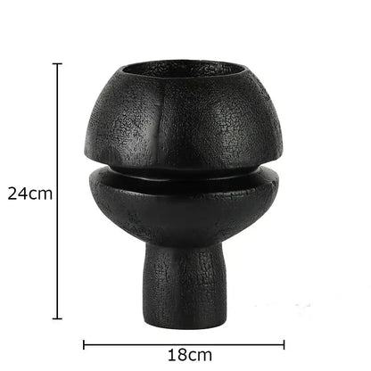 Modern black spherical resin sculpture living room abstract art ornament