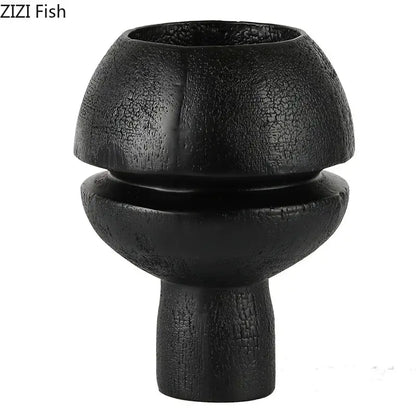 Modern black spherical resin sculpture living room abstract art ornament