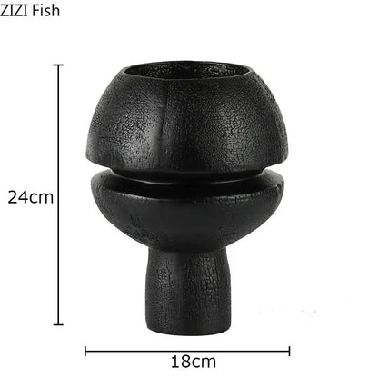 Modern black spherical resin sculpture living room abstract art ornament