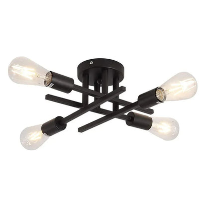 DecorBites™ Modern Black Sputnik Chandelier Flush Mount