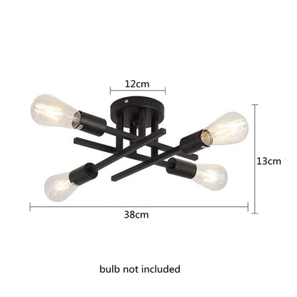 DecorBites™ Modern Black Sputnik Chandelier Flush Mount