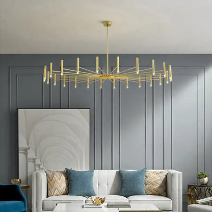 Modern black sputnik chandelier living room metal light fixture