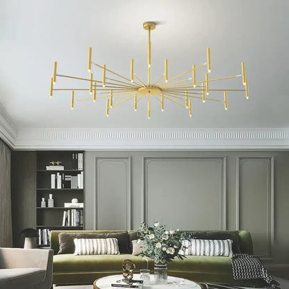 Modern black sputnik chandelier living room metal light fixture